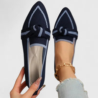 Felicia | Orthopädische Spitz Zulaufende Knoten Loafer in Dunkelblau