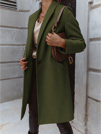 Eleganter Damen Wollmantel | Charmer in Armeegrün