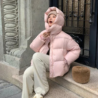 Kuschelige Damen Pufferjacke in Rosa