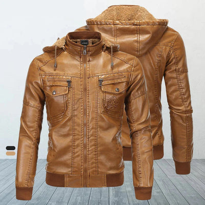 Jaxon™ Lederjacke mit Kapuze