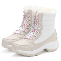 Damen Plateau-Schneestiefel | Lässig in Weiß