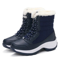 Damen Plateau-Schneestiefel | Lässig in Blau