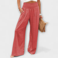 Thearya - Lässige weite Leinenhose in Orange