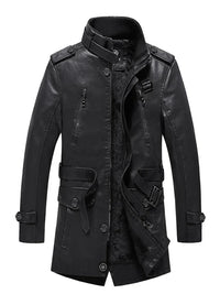 Cole™ Jaqueta de couro longa in Schwarz