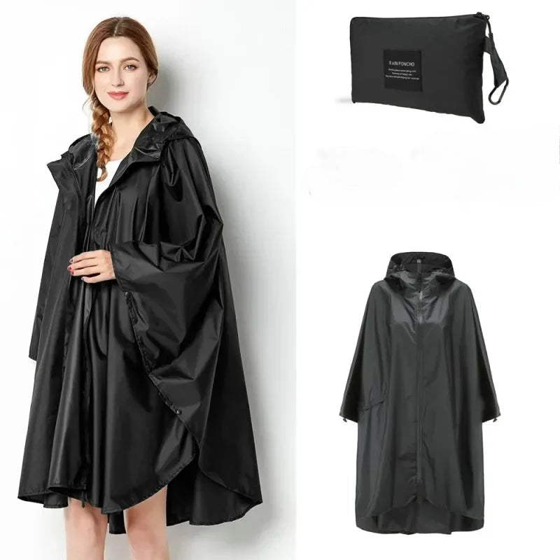 Damen Regenponcho mit Kapuze – Wasserdicht und stylisch für Outdoor-Aktivitäten