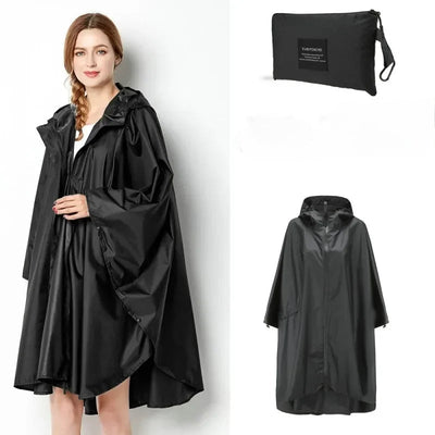 Damen Regenponcho mit Kapuze – Wasserdicht und stylisch für Outdoor-Aktivitäten