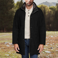 Ryan | Langer Wintermantel in Schwarz