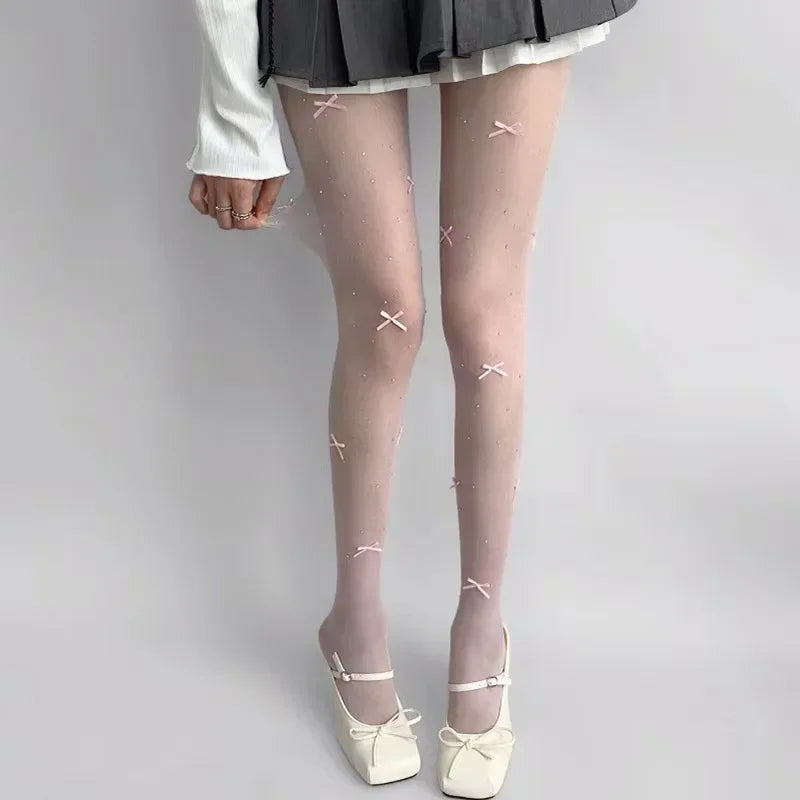 Damen Strumpfhose | Mit Bogen-Design