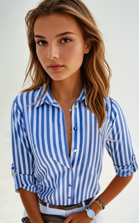 Bertha | Damen Langarmshirt | Lässige in Blau