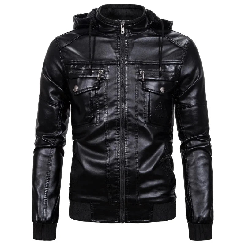Jaxon™ Lederjacke mit Kapuze
