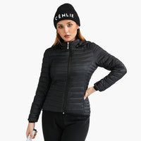 FeatherGlow - Ultraleichte Steppjacke in Schwarz