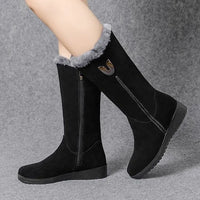 Stylische & warme halbhohe Stiefel - Saska in Schwarz