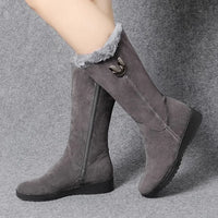Stylische & warme halbhohe Stiefel - Saska in Dunkelgrau