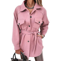 Stylische Jacke in Wolloptik für Frauen - Saskia in Rosa
