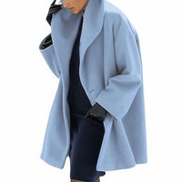 Stylischer Wintermantel aus Wolle für Frauen - Sonja in Hellblau