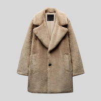 Damen Teddy Mantel Winter | Teddy Damen Klassisch in Braun