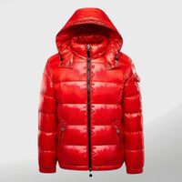 Neue Glänzende Damen Daunenjacke in Rot