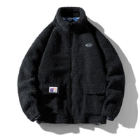 Stylische Plüsch-Bomberjacke - Sven in Schwarz