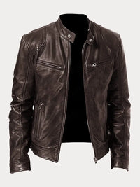 Victor™ Lässige Lederjacke in Braun