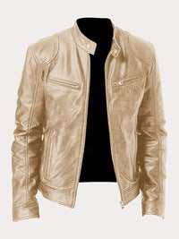 Victor™ Lässige Lederjacke in Golden