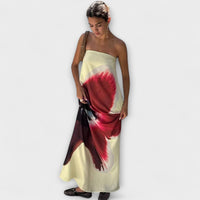 Schickes Off-Shoulder Ärmelloses Maxikleid in Rot