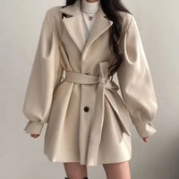 Trenchcoat Damen Kurz Modern | Oversized Elegant in Beige