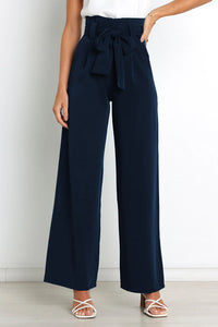 Isabella - Elegante Damenhose mit weitem Bein in Marineblau