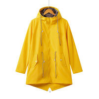 Damen Kapuze Wasserdichter Trenchcoat | Lässig in Gelb