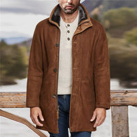 Ryan | Langer Wintermantel in Braun