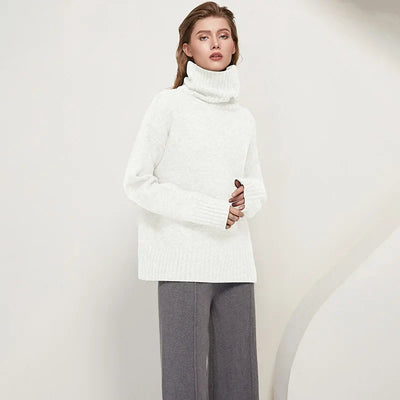 Brenda - Weicher Kaschmir-Rollkragenpullover mit Rippbündchen