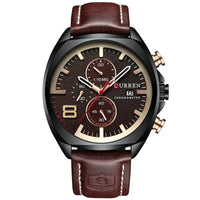 Wasserdichte Militär-Chronographen-Sportuhr in Kastanienbraun