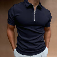 Casual Slim Fit Poloshirt für Herren in Blau