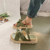 Livia - Espadrille-Sandalen mit Bändern in Grün