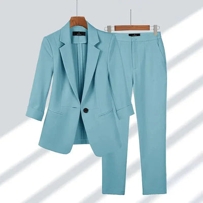 Saskia - Einfarbiges, passendes Blazer-Set für Frauen