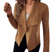 Wildleder-Blazer für Frauen - Saskia in Hellbraun