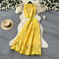 Alessa™ Set aus Floralbesticktem Tüll mit Zarter Eleganz in Gelb