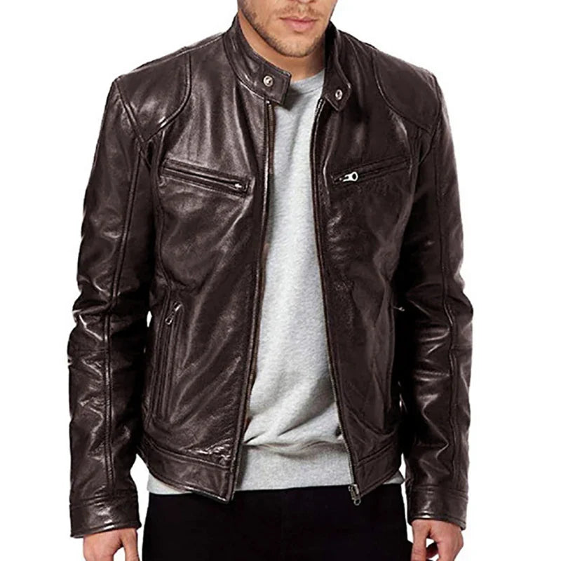 Herren Stilvolle Premium Bikerjacke | Lässig