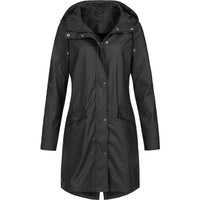 Regenjacke Damen Übergangsjacke | Figurbetont & Atmungsaktiv in Schwarz