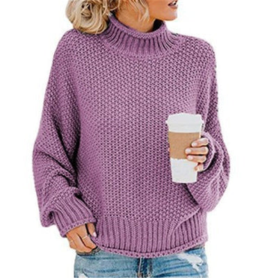 Kuscheliger Damen Strickpullover – Lockerer Rollkragenpullover für Herbst und Winter, ideal für lässige Freizeitlooks