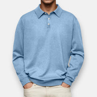 Aiden™ | Langarm-Polo in Hellblau