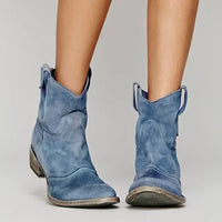 Damen Vintage Stiefeletten | Schlüpfen in Blau