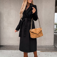 Eleganter Wollmantel für Frauen - Vera in Schwarz