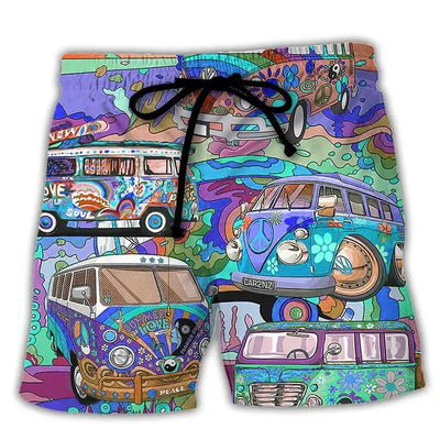 Herren Badeshorts für den Sommer mit Kordelzug und Grafikdruck