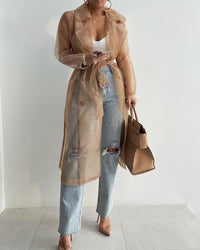 Trendy Trenchcoat für Frauen - Carmen in Braun