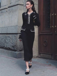 Sara | Elegantes Langkleid in Schwarz.