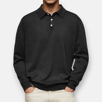 Aiden™ | Langarm-Polo in Schwarz
