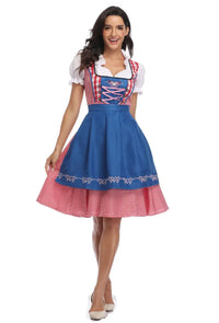 Damen Klassisch Oktoberfest Dirndl Kleid in Blau