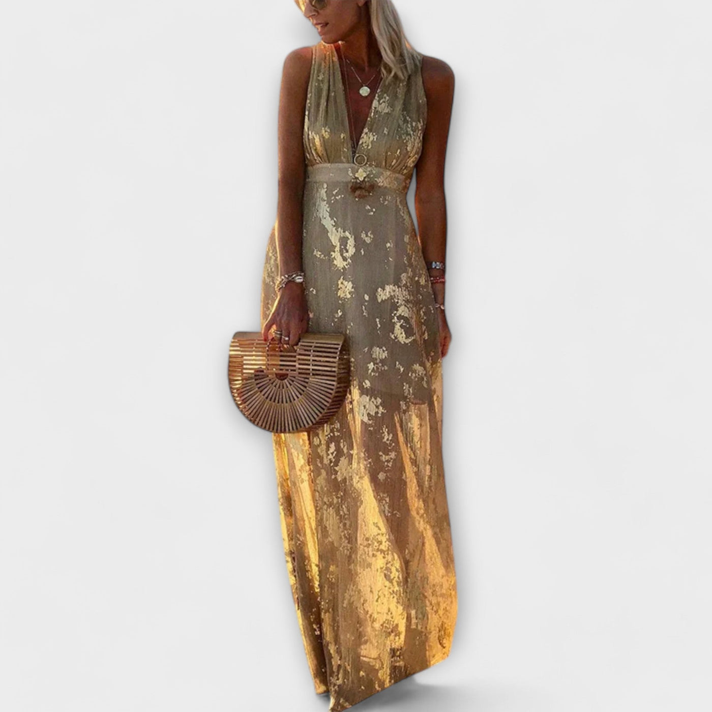 V-Ausschnitt Kleid mit Glitzerverzierungen