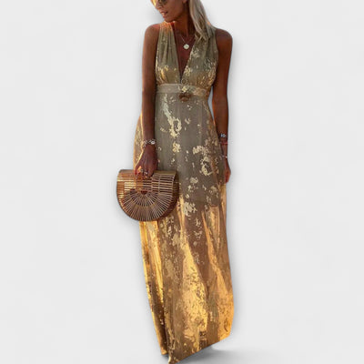 V-Ausschnitt Kleid mit Glitzerverzierungen