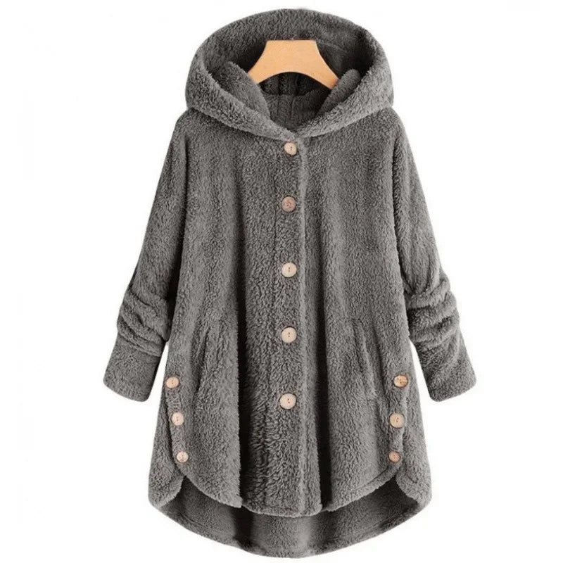 Stylische Fleece Jacke für Damen | Mit Kapuze